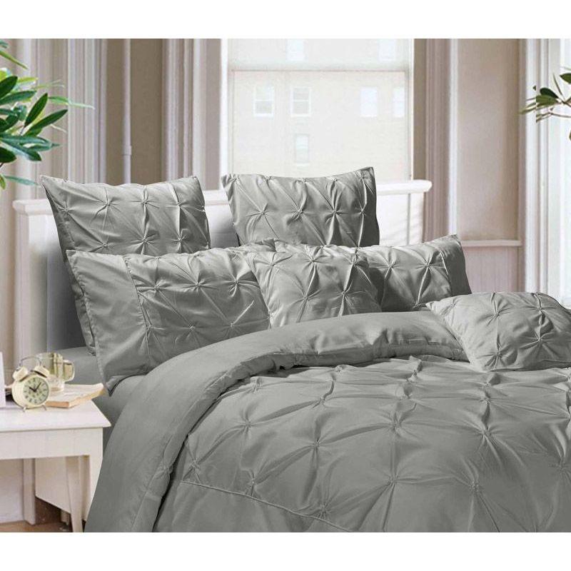Diamond Pintuck Premium Ultra Soft European Pillowcases 2-Pack - Grey