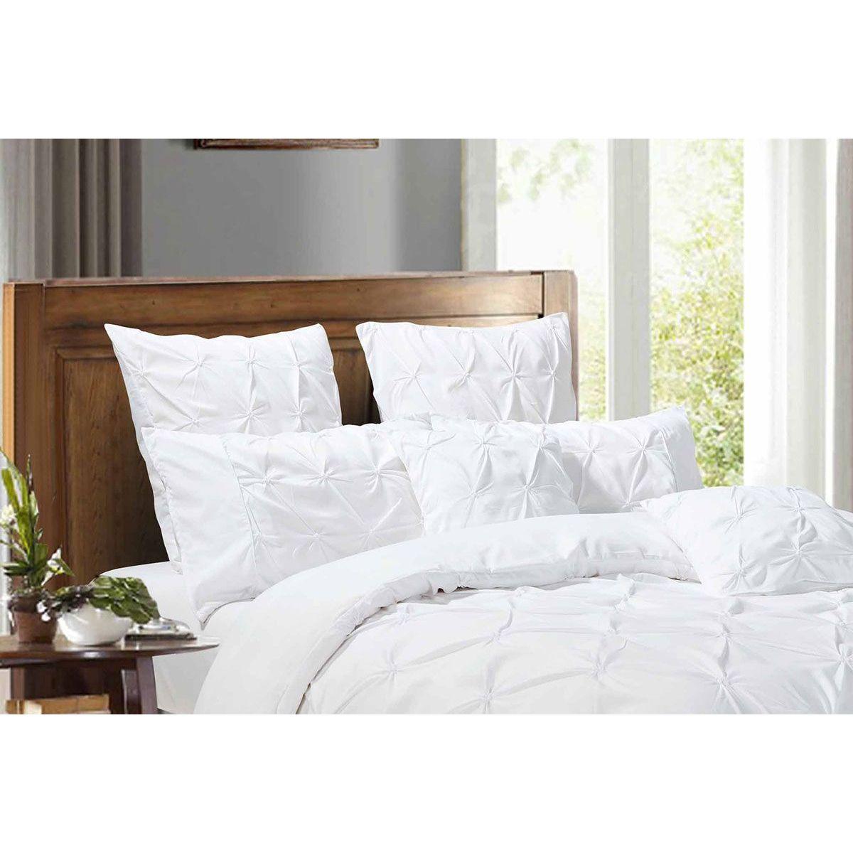 Diamond Pintuck Premium Ultra Soft Queen size Pillowcases 2-Pack -White