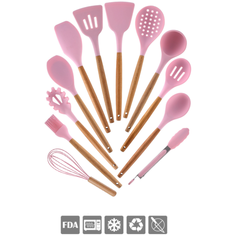 12pcs Silicone Utensils Set Black