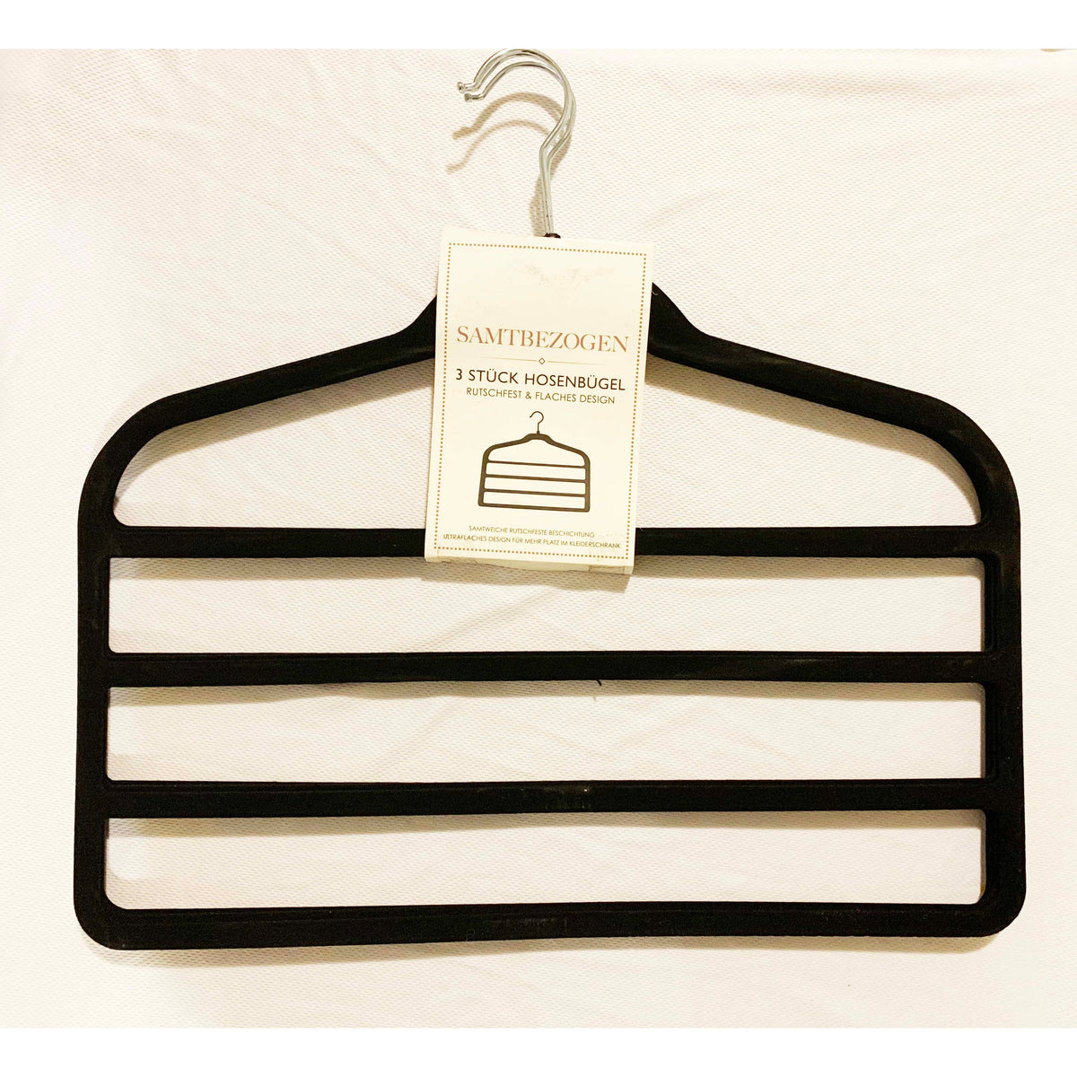 3pcs Velvet Clothes Hangers Grey