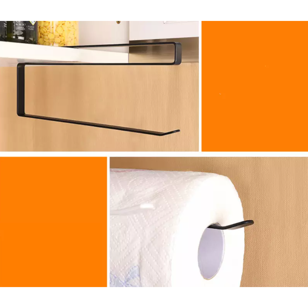 Paper Roll Holder Under Cabinet Black