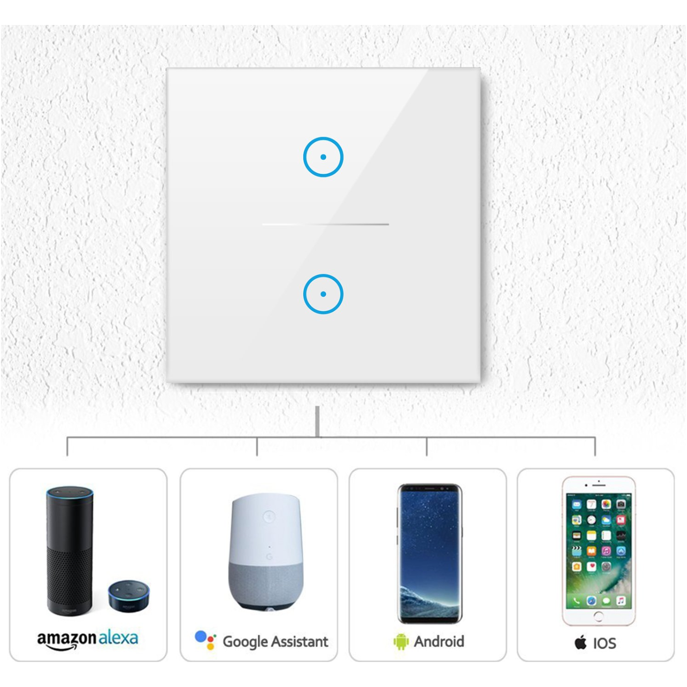 Smart WIFI Switch for Lights LED Touch Panel 1 Gang