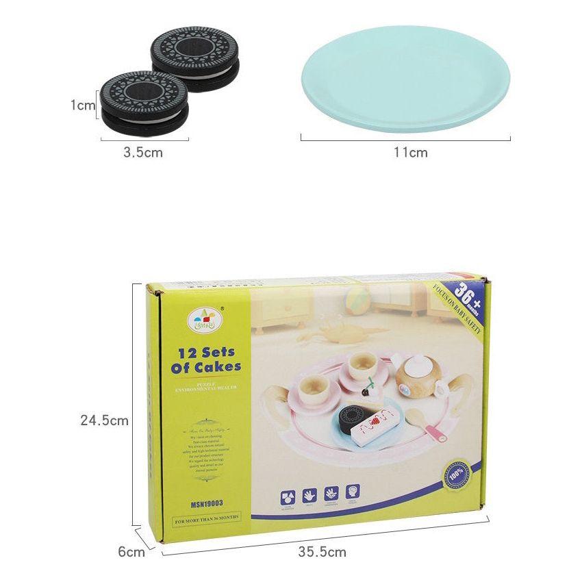 Kids Wooden Kitchen Tea Set Pretend Play