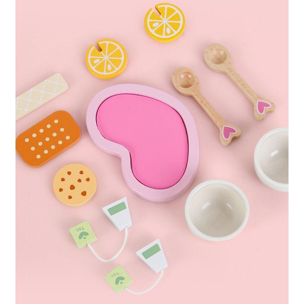 Kids Wooden Kitchen Tea Set Pretend Play