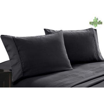 400 thread count bamboo cotton twin pack pillowcase charcoal