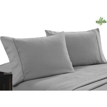 400 thread count bamboo cotton twin pack pillowcase silver