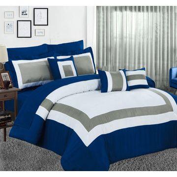 10 piece comforter and sheets set queen navy