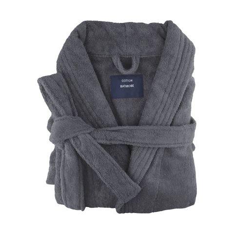 small medium egyptian cotton terry toweling bathrobe charcoal