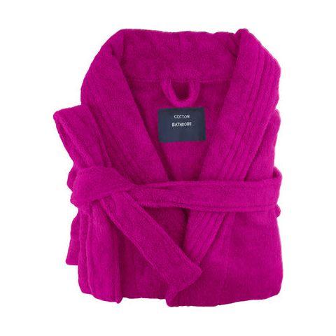 small medium egyptian cotton terry toweling bathrobe fuchsia