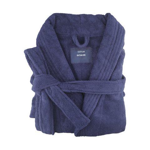 small medium egyptian cotton terry toweling bathrobe navy