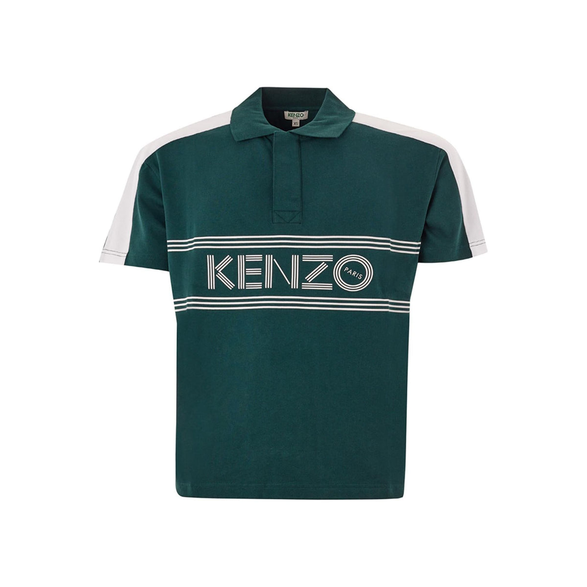 Authentic Kenzo Green Piquet Cotton Polo with Iconic Logo 3XL Men