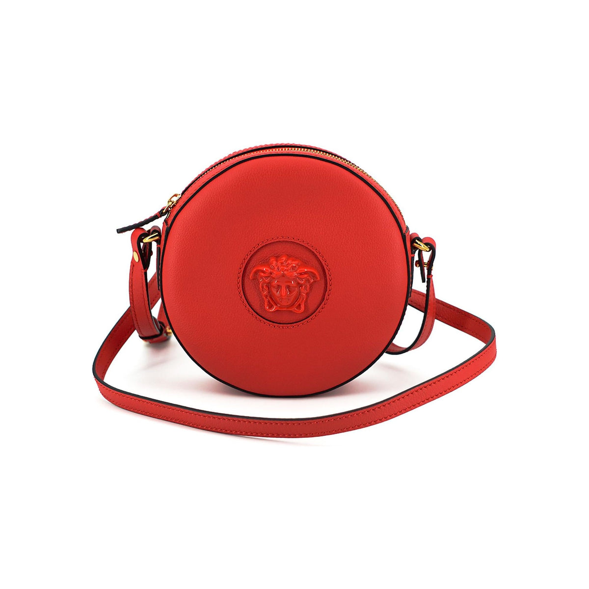 Versace Round Shoulder Bag with Zip Closure and Medusa Head Logo Hardware One Size Women