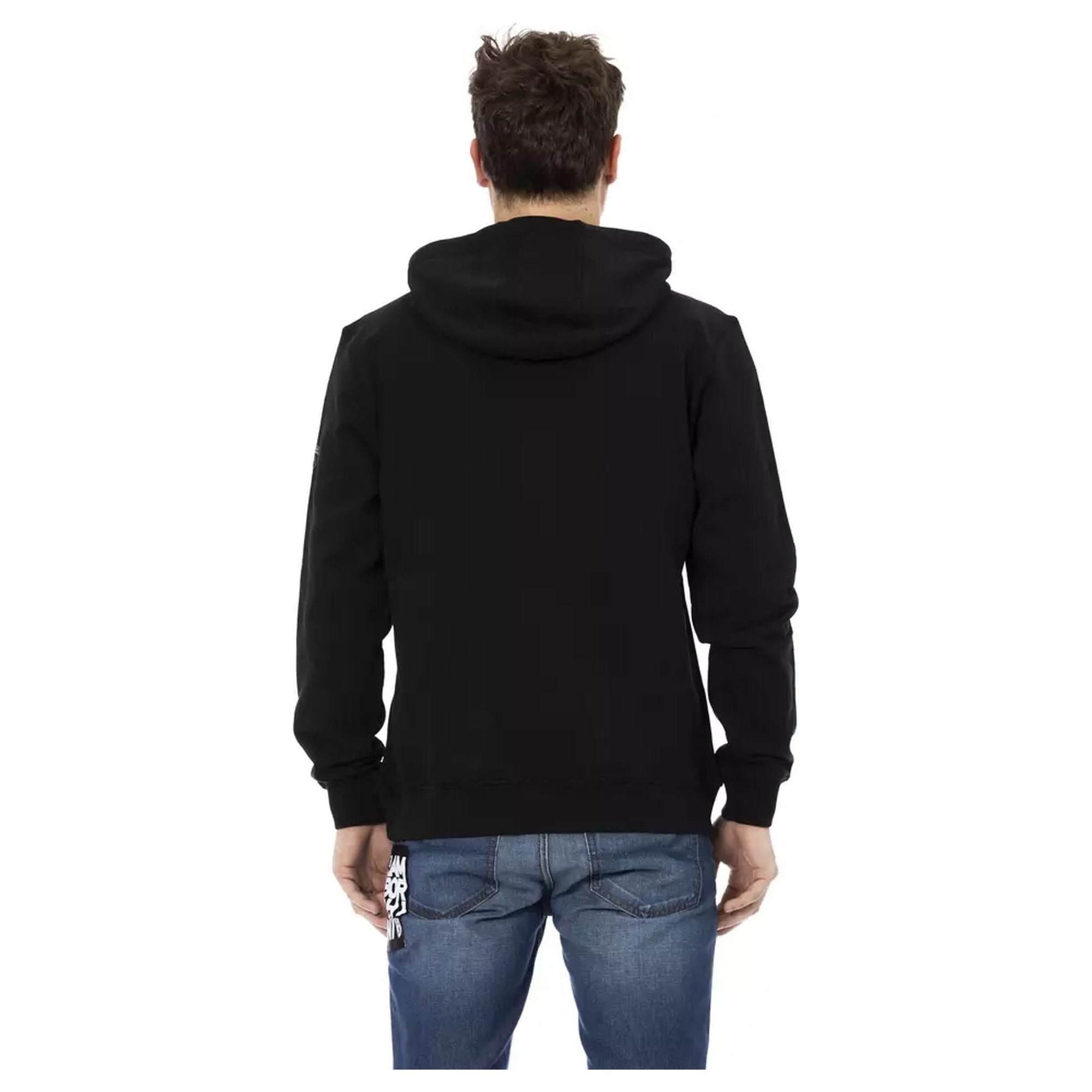 Sweatshirt with Hood and Side Pockets Front Print Logo Insert M Men