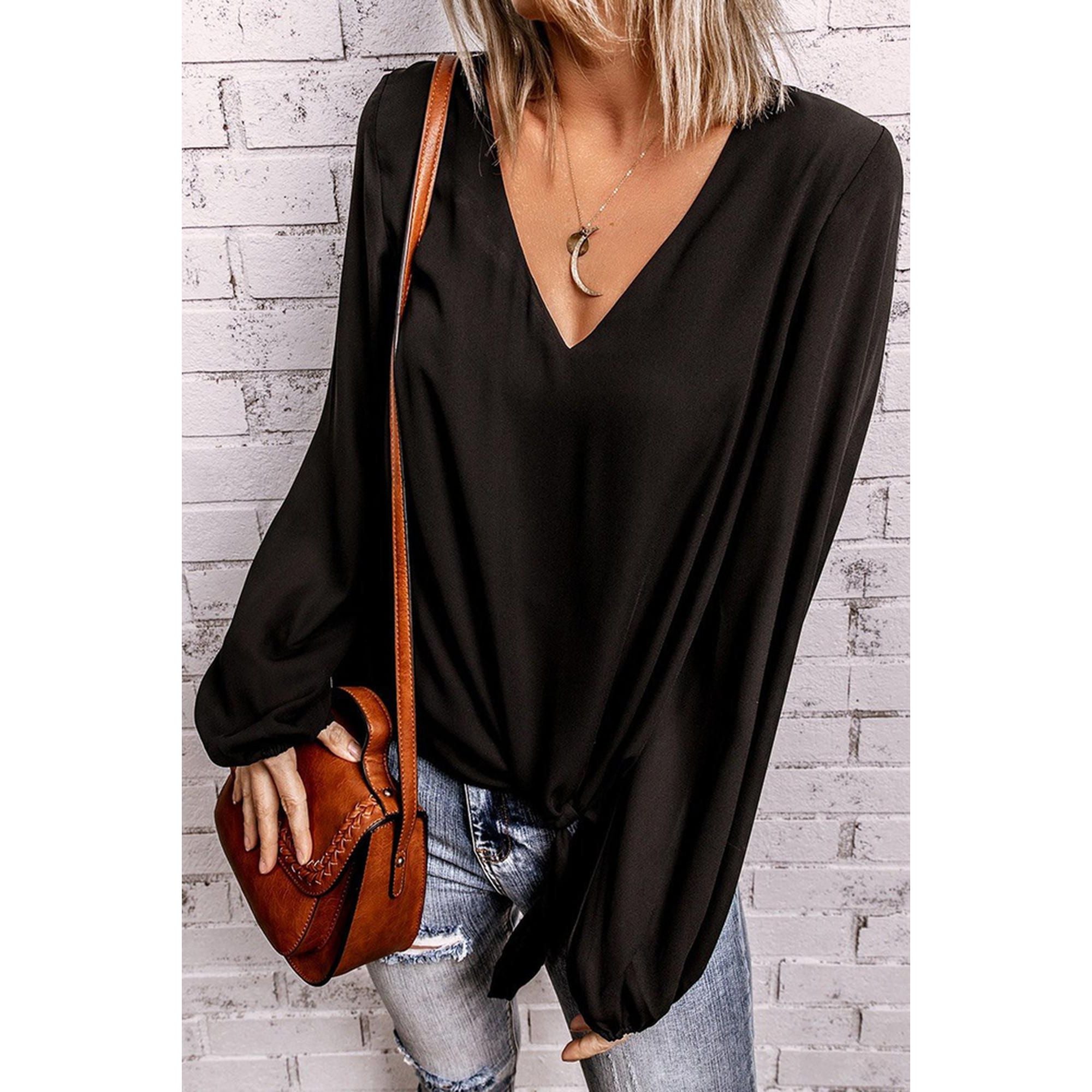 Azura Exchange Bubble Sleeve Blouse - S