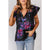 Azura Exchange Butterfly Sleeves Tie-dye Print Blouse - M