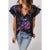 Azura Exchange Butterfly Sleeves Tie-dye Print Blouse - S