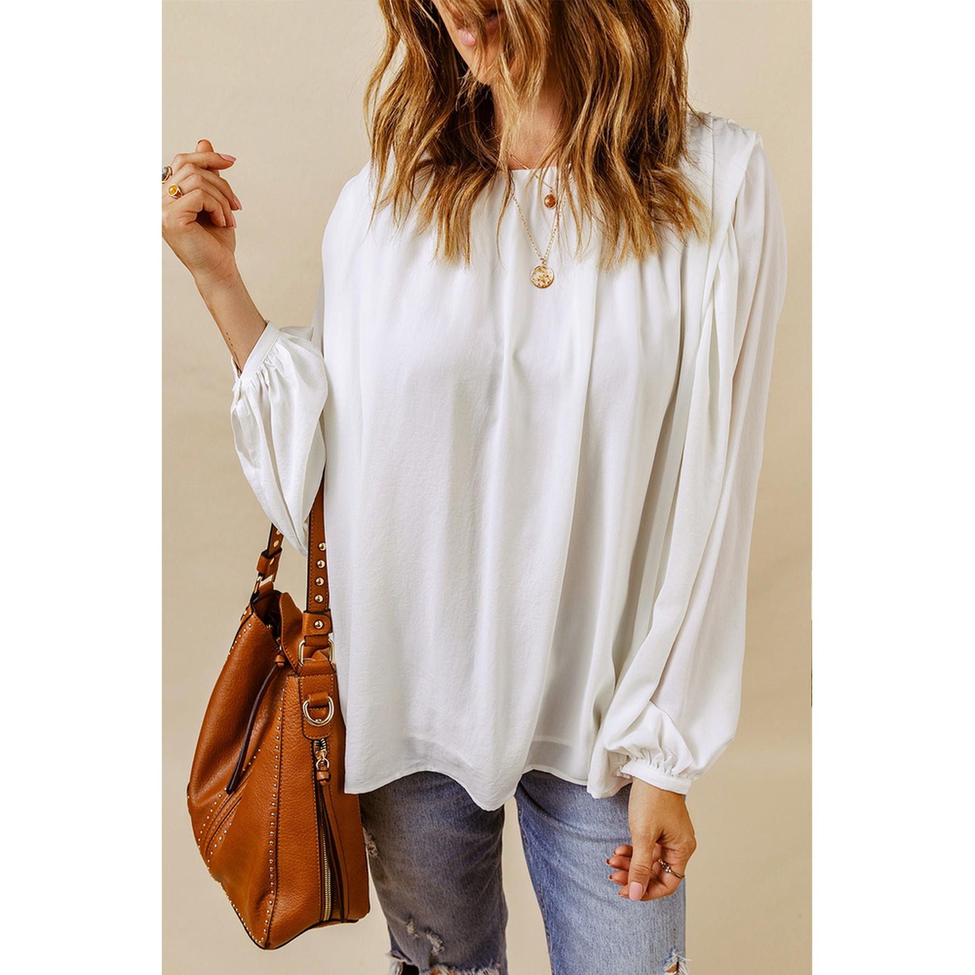 Azura Exchange Billowy Sleeve Blouse - L