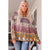 Azura Exchange Boho Print V Neck Bubble Sleeve Blouse - L