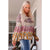 Azura Exchange Boho Print V Neck Bubble Sleeve Blouse - M