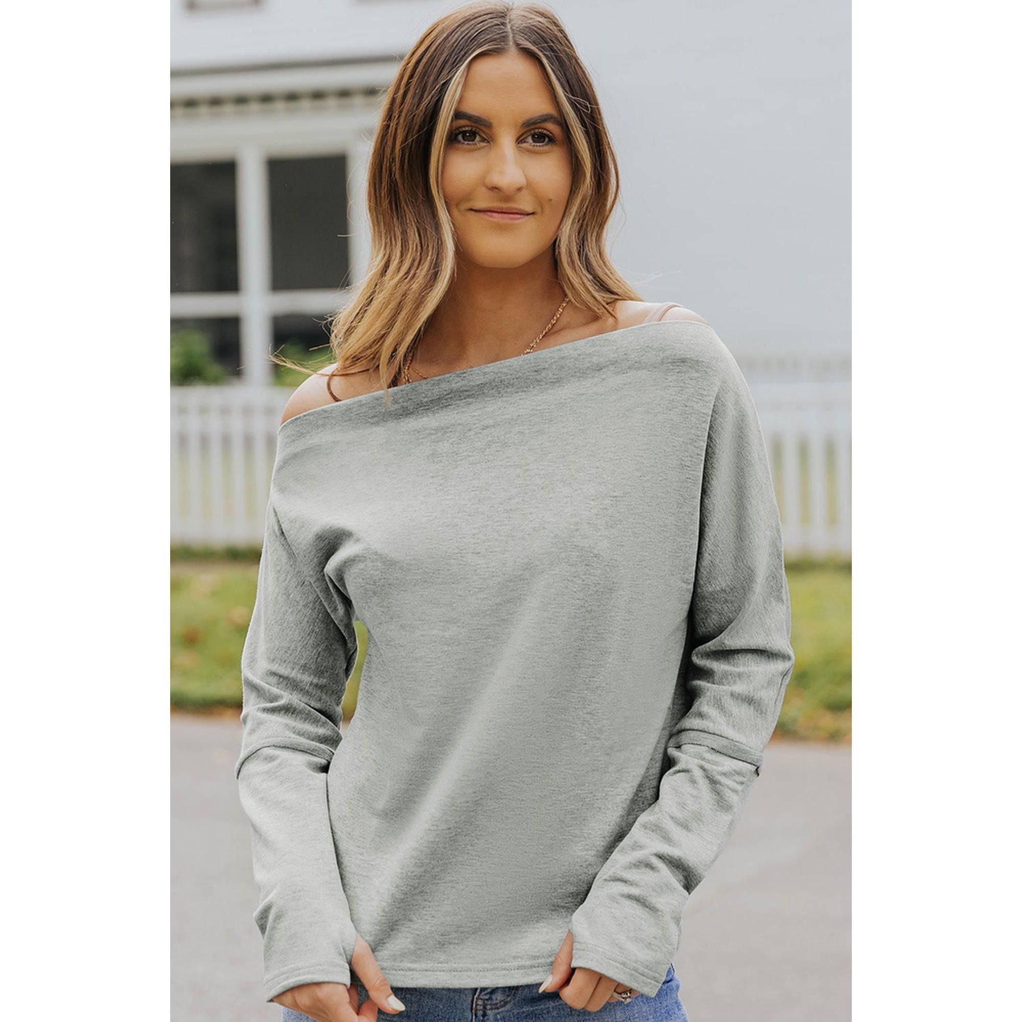 Azura Exchange Asymmetric Off-shoulder Knit Top - 2XL