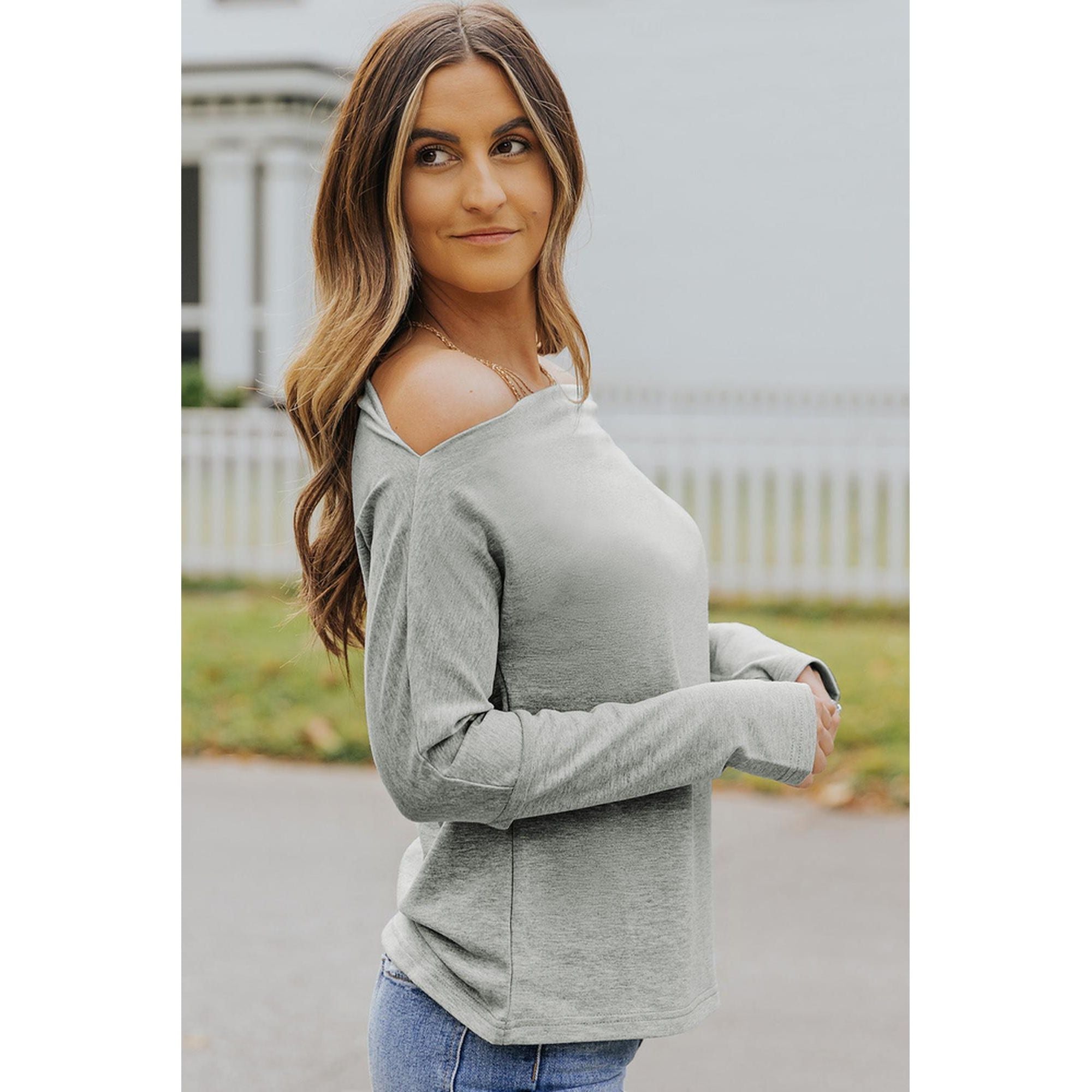 Azura Exchange Asymmetric Off-shoulder Knit Top - XL