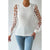 Azura Exchange Applique Mesh Sleeves Textured Knit Blouse - L