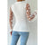 Azura Exchange Applique Mesh Sleeves Textured Knit Blouse - M