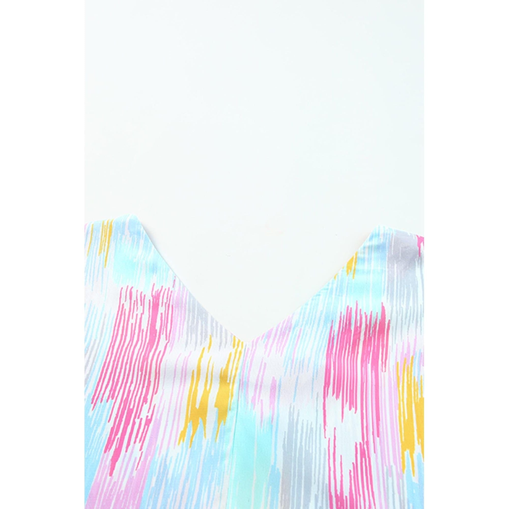 Azura Exchange Abstract Print V Neck Dolman Blouse - L