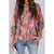 Azura Exchange Boho Floral Long Sleeve V-Neck Blouse - L