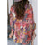 Azura Exchange Boho Floral Long Sleeve V-Neck Blouse - L