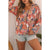 Azura Exchange Boho Floral Long Sleeve V-Neck Blouse - M