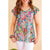 Azura Exchange Abstract Print Tiered Ruffled V Neck Blouse - M