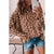 Azura Exchange Animal Print Stitching Loose Long Sleeve Top - L