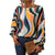 Azura Exchange Wavy Striped Boat Neck Puff Sleeve Blouse - M
