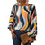 Azura Exchange Wavy Striped Boat Neck Puff Sleeve Blouse - M