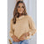 Azura Exchange Apricot Waffle Knit Turtleneck Top - S