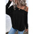 Azura Exchange Asymmetric Strappy Cold Shoulder Long Sleeve Top - L