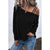 Azura Exchange Asymmetric Strappy Cold Shoulder Long Sleeve Top - S