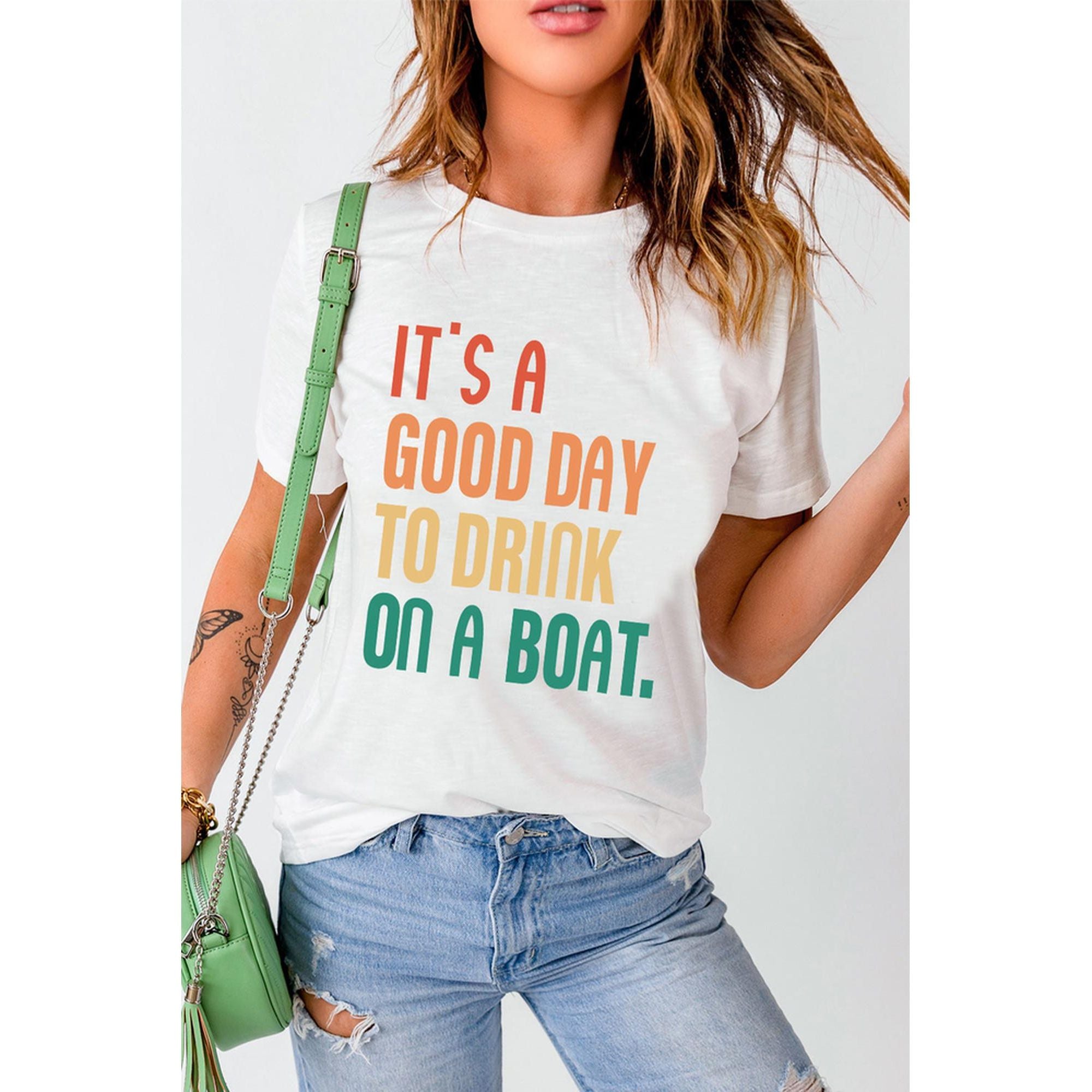 Azura Exchange Good Day Boat Letters T-Shirt - 2XL