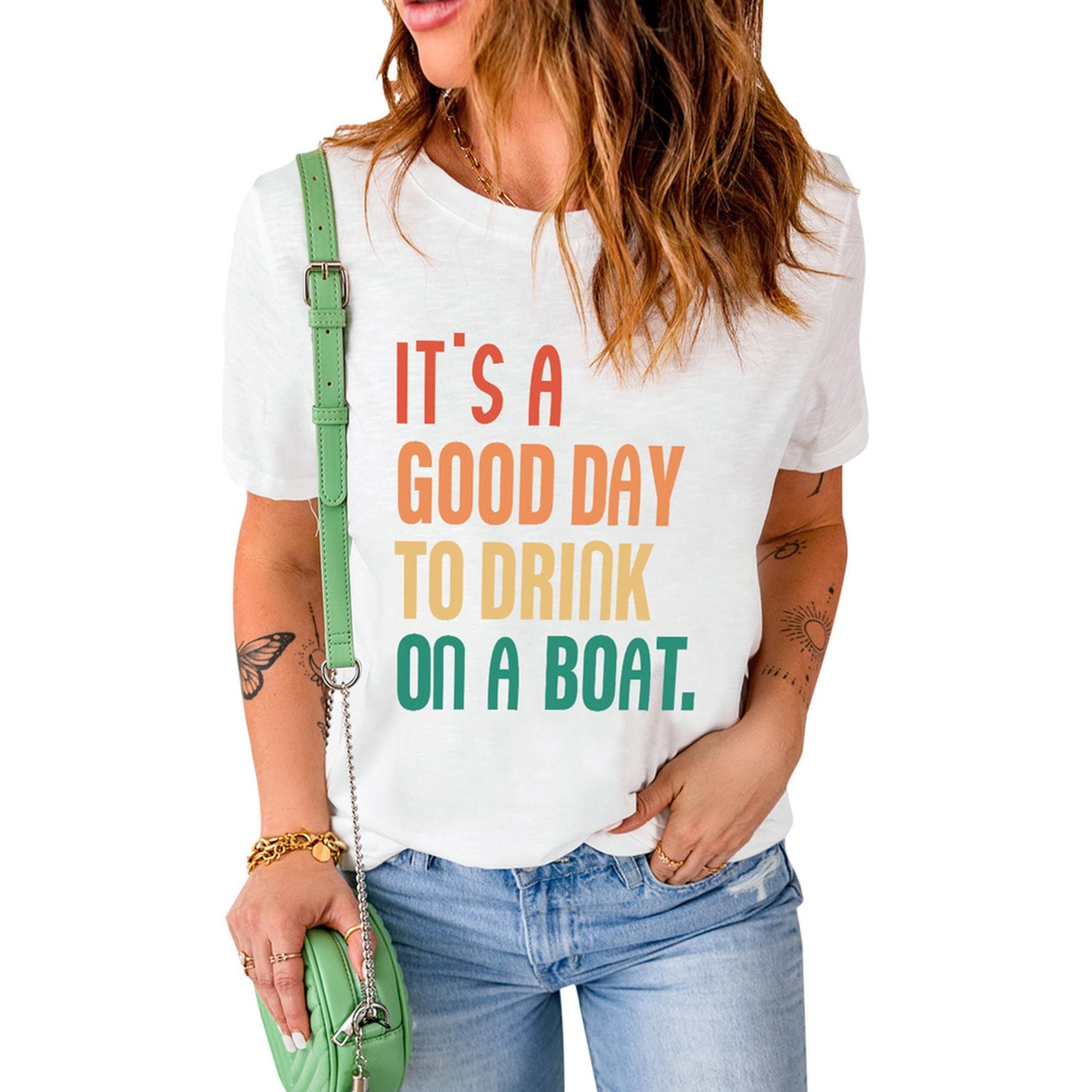 Azura Exchange Good Day Boat Letters T-Shirt - 2XL