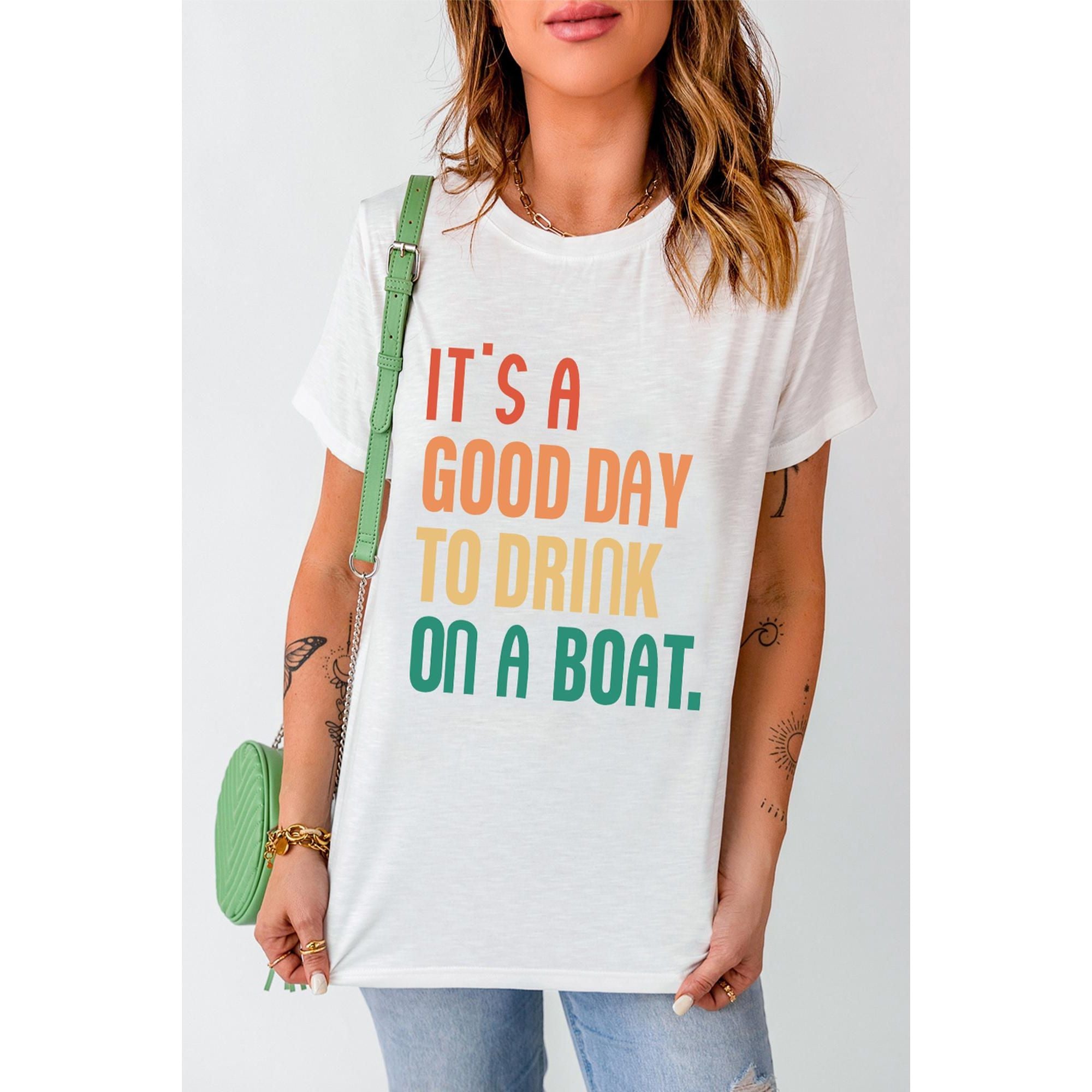 Azura Exchange Good Day Boat Letters T-Shirt - 2XL