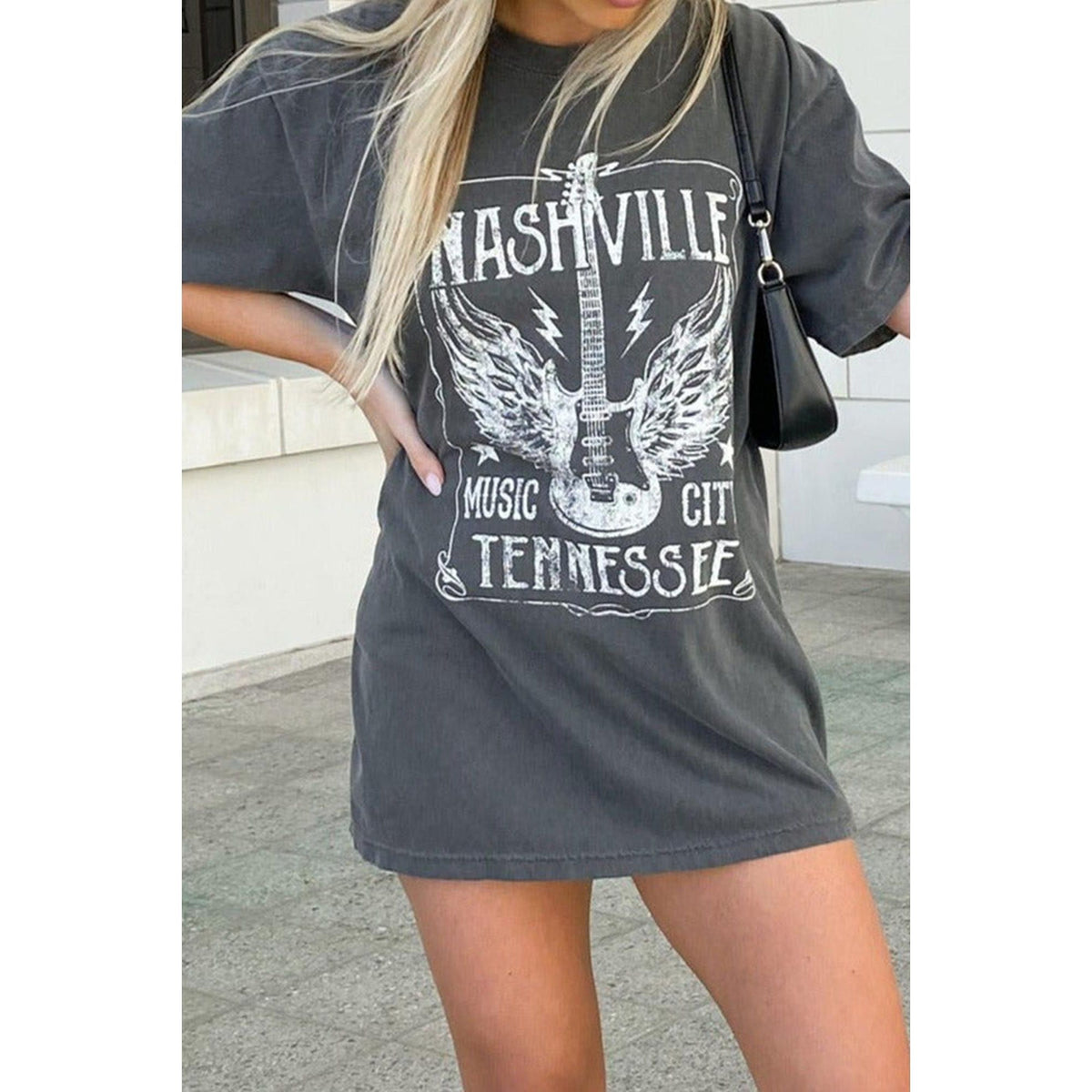 Azura Exchange Guitar Slogan Letter Graphic Print T-Shirt - XL