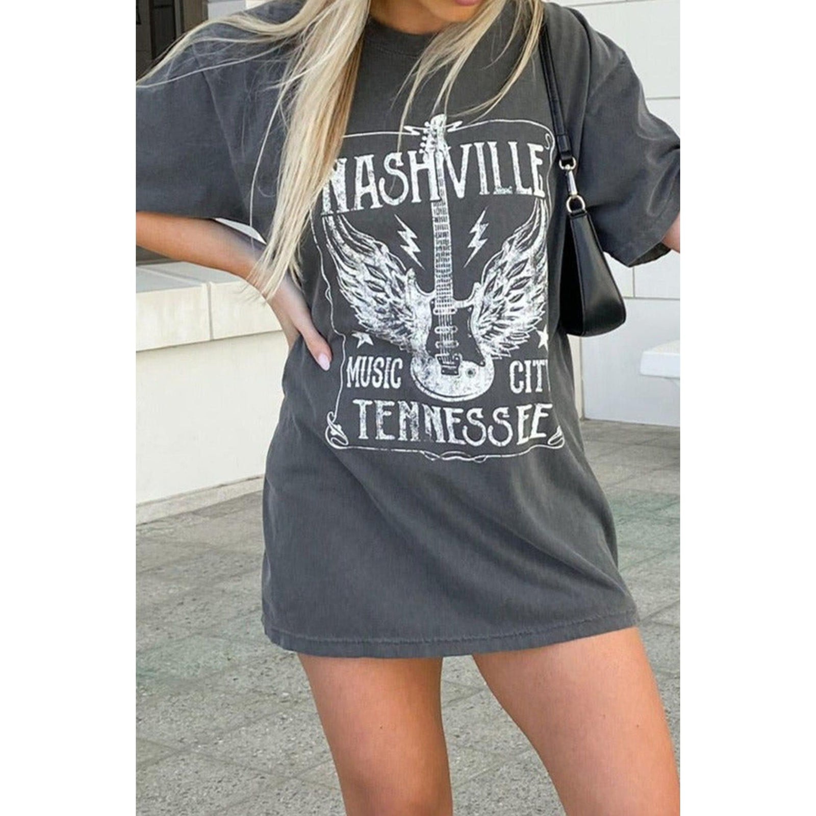 Azura Exchange Guitar Slogan Letter Graphic Print T-Shirt - XL