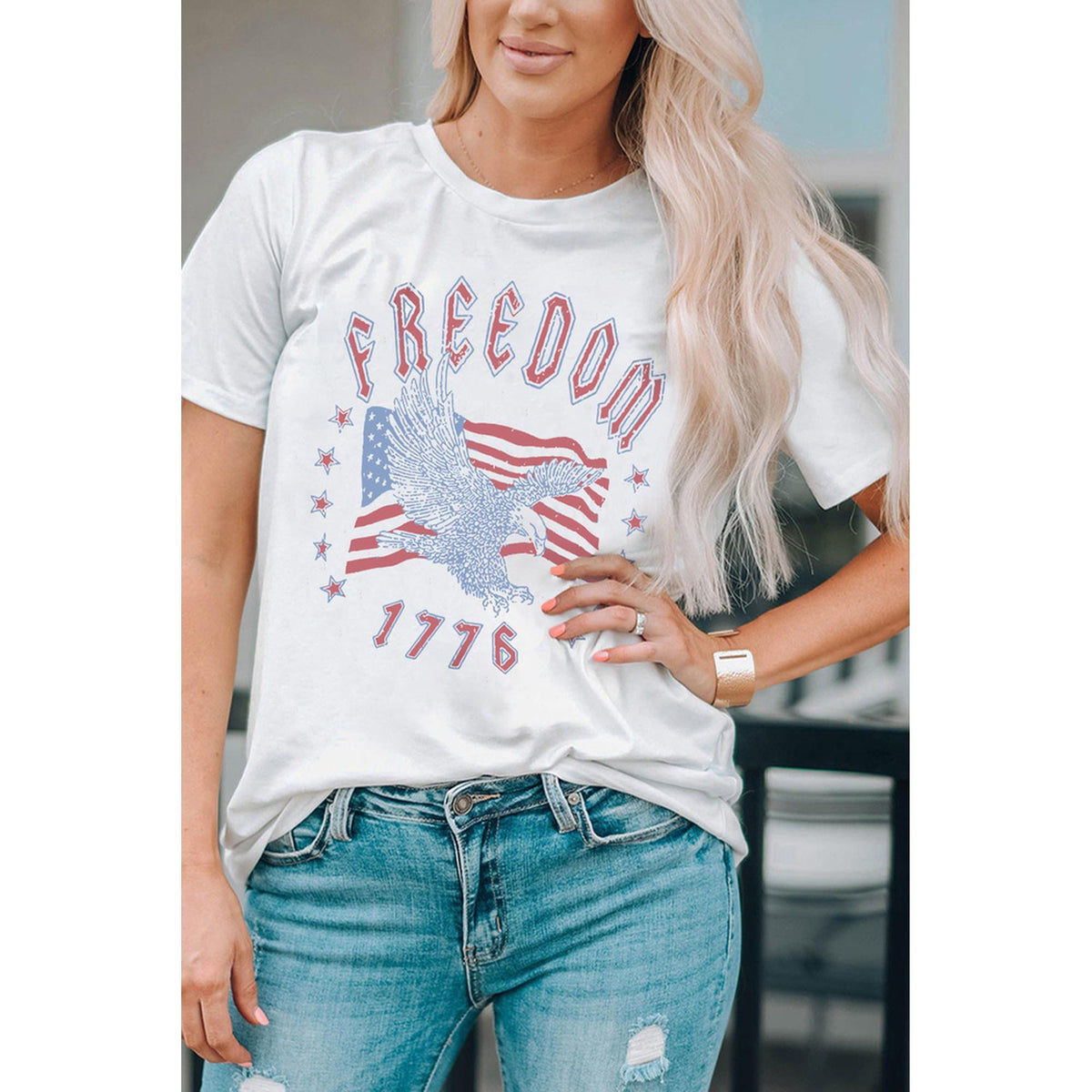 Azura Exchange Eagle Flag Print 1776 Graphic Tee - XL