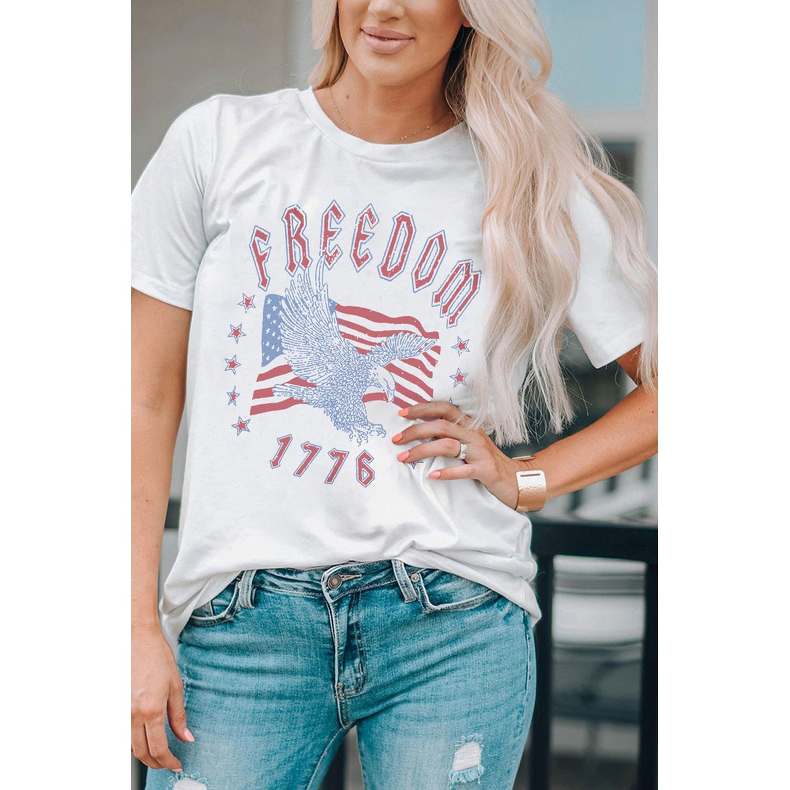 Azura Exchange Eagle Flag Print 1776 Graphic Tee - XL