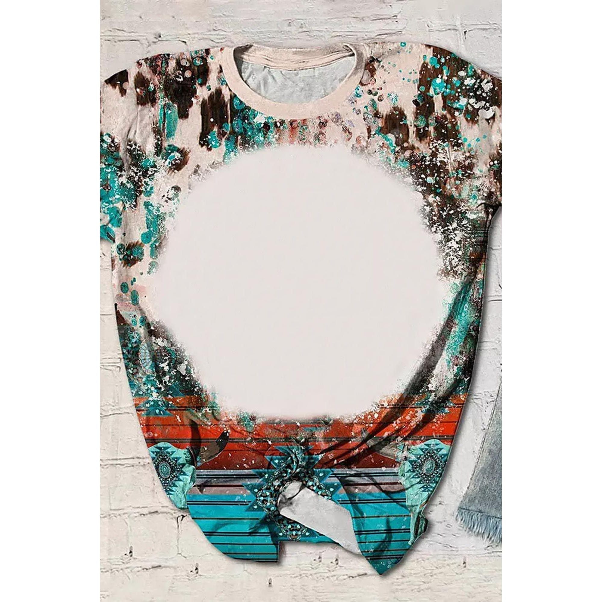 Azura Exchange Bleached Western Print Blank Graphic T-Shirt - XL