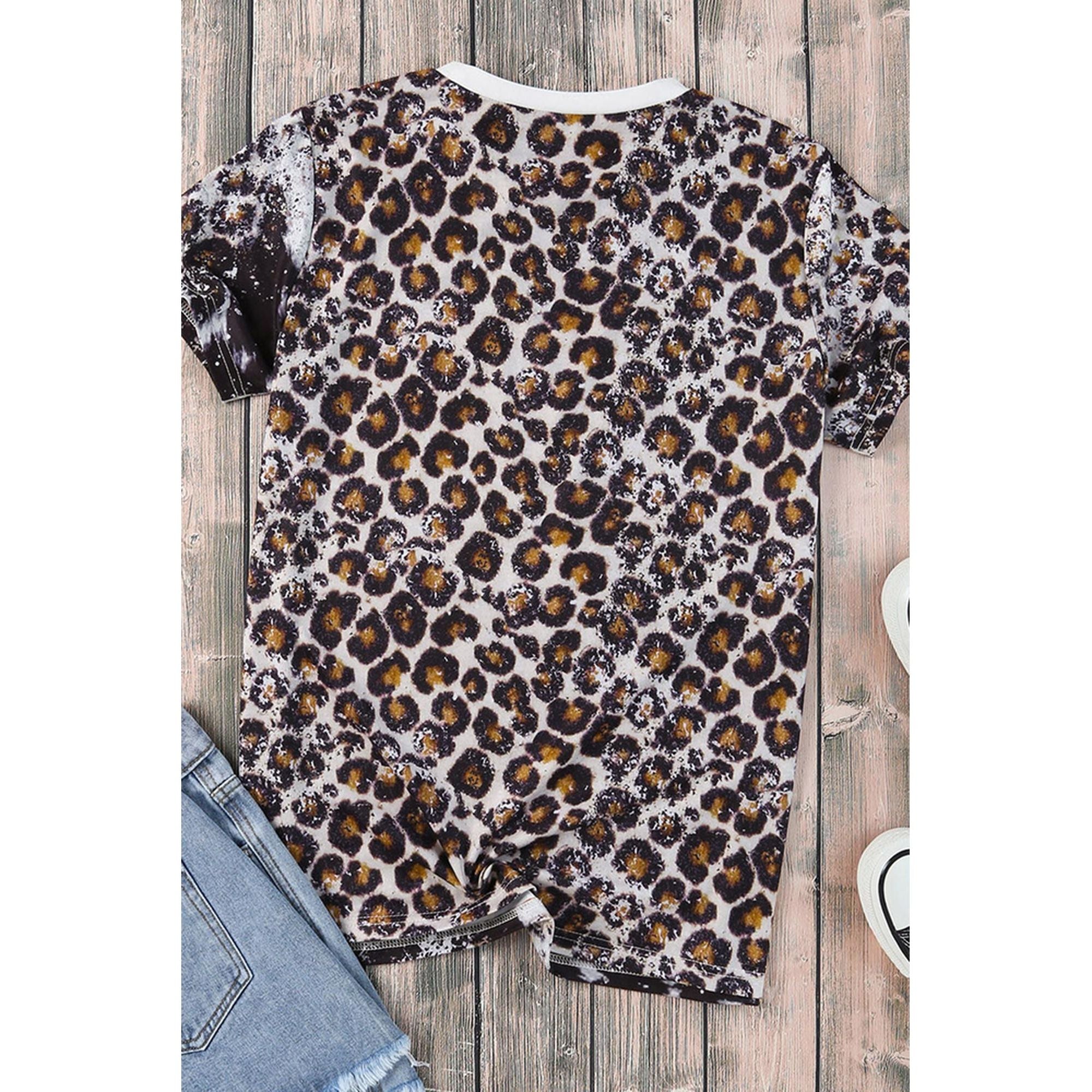 Azura Exchange Animal Print Bleached T-Shirt - L