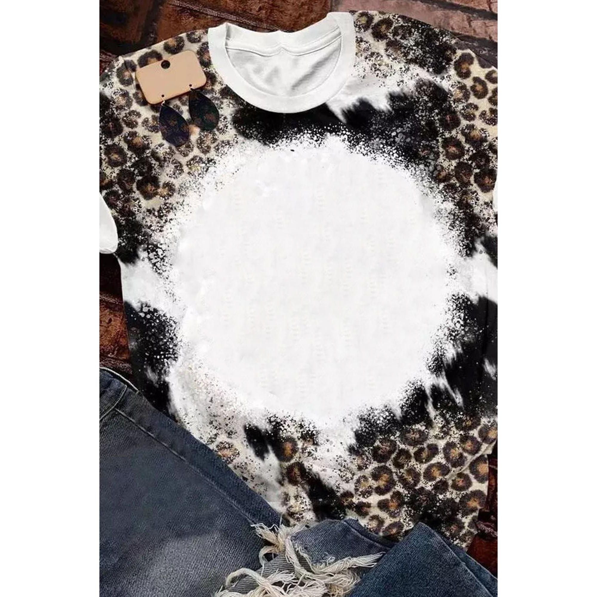 Azura Exchange Animal Print Bleached T-Shirt - L