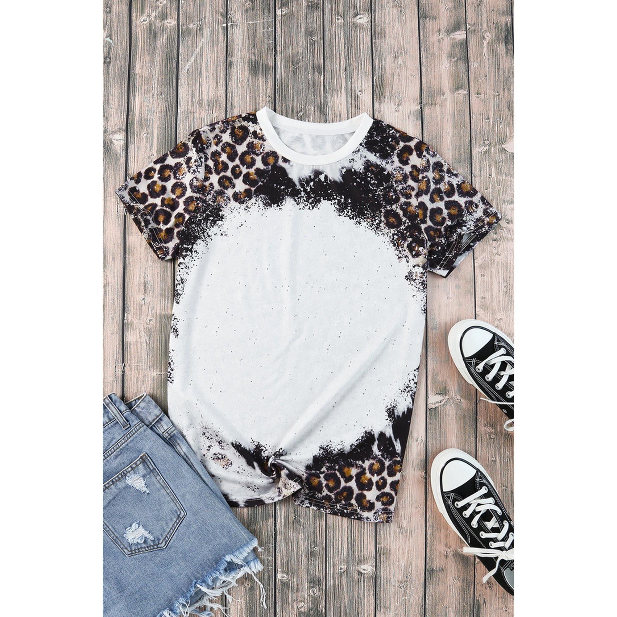 Azura Exchange Animal Print Bleached T-Shirt - L