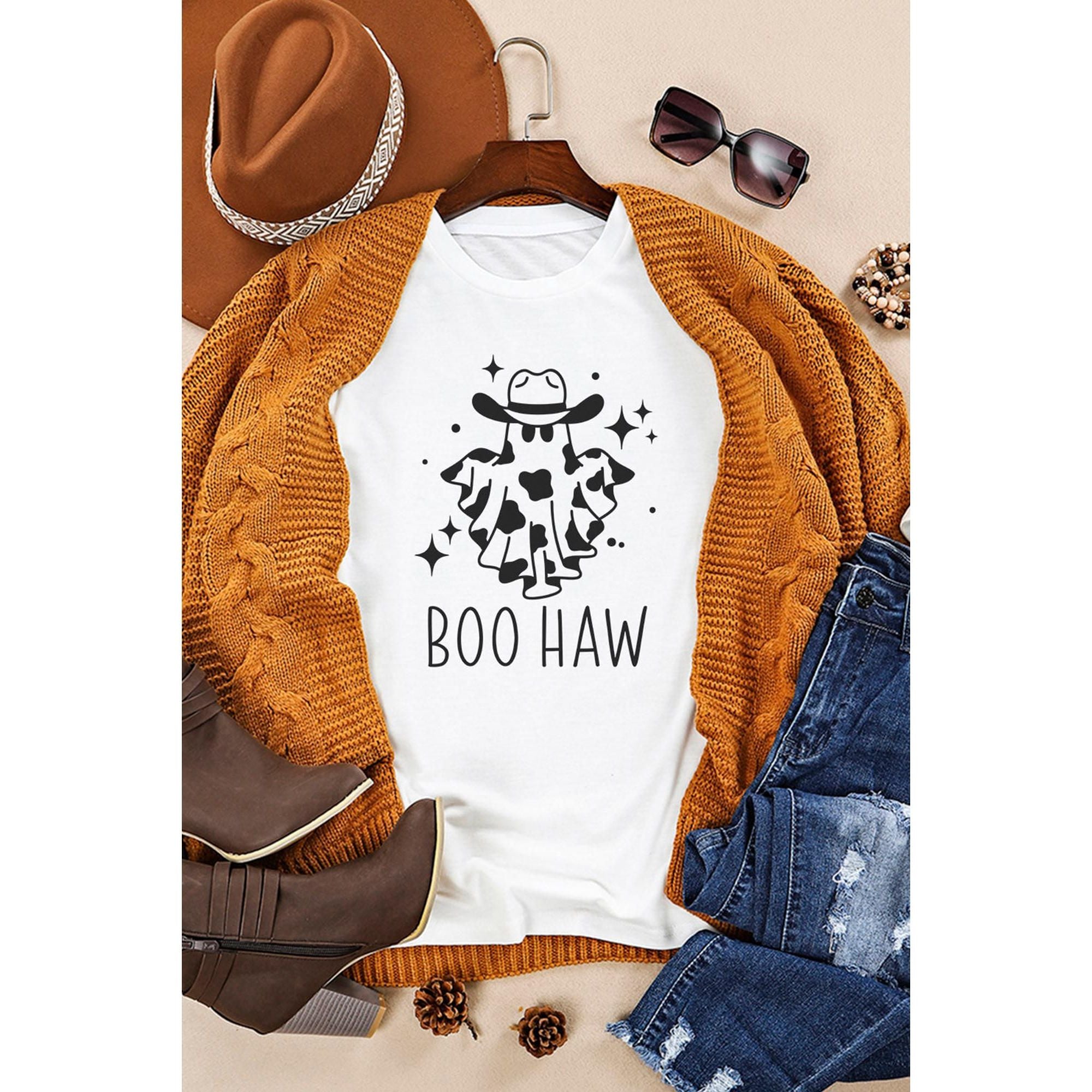 Azura Exchange BOO HAW Graphic Crew Neck Tee - 2XL